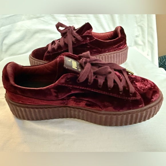 PUMA Fenty by Rhianna Women's Velvet Creeper Sneakers - Burgundy - Picture 4 of 11